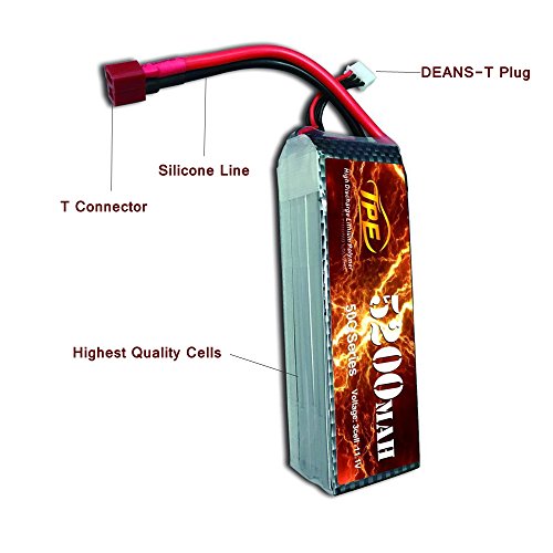 3Cell 11.1V Lipo Battery, High Discharge Lithium Polymer 50C 5200mAh RC Lipo Batteries Hard Case with Dean-Style T Connector for RC Vehicles Car, Trucks