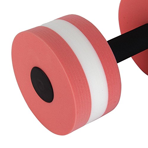 niceEshop(TM) Foam Dumbbells Water Aerobic Exercise Hand Bars Pool Resistance Exercises Equipment,Set of 2,Pink