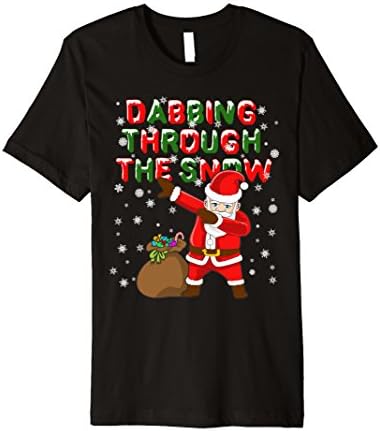 Mens Dabbing Santa Through The Snow Shirt with a gift bag XL Black