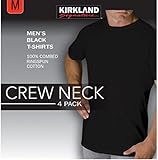 Kirkland Men's Crew Neck Black T-shirts (/Pack of 4)