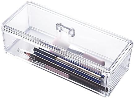 Multifunctional Clear Acrylic Cosmetic Makeup Organizer Storage Holder 3 Tiers with Lid (1 tier(9.23.73.5 inches)