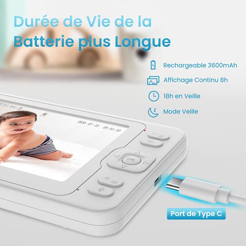 Pelaby Babyphone Video Caméra 5.0\