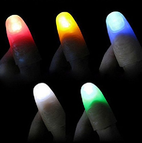URBeauty 5Pair/10Pieces Fingers Amazing Flashing Fingers Fantastic Glow Toys Children Luminous Gifts Decor Novelty Funny LED Light Magic Trick Props Supplies(Color Randomly) - Thumbnail 2