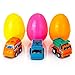 YIHONG Set of 17 Prefilled Easter Eggs with Toy Cars, 3 inch Colorful Plastic Easter Surprise Eggs Filled with Pull Back Construction Vehicles