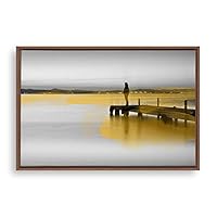Framed Canvas Wall Art Black and White Scenery Canvas Prints Home Artwork Decoration for Living Room,Bedroom - 16x24 inches