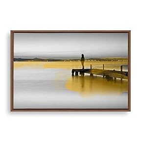 Framed Canvas Wall Art Black and White Scenery Canvas Prints Home Artwork Decoration for Living Room,Bedroom - 16x24 inches