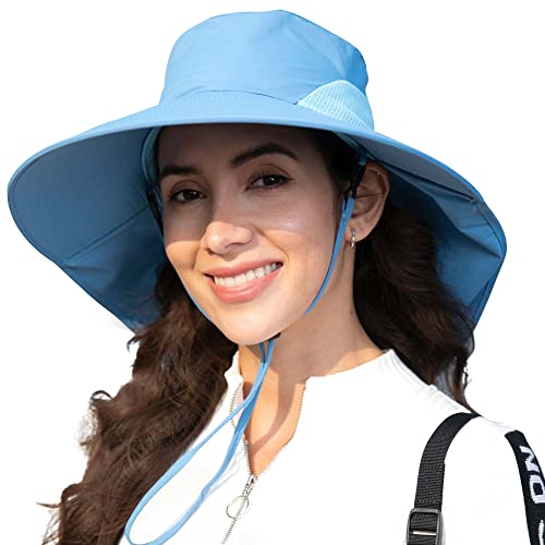 UPF 50+ Sun Protection Sun Hat with Ponytail Hole Bow Adjustable