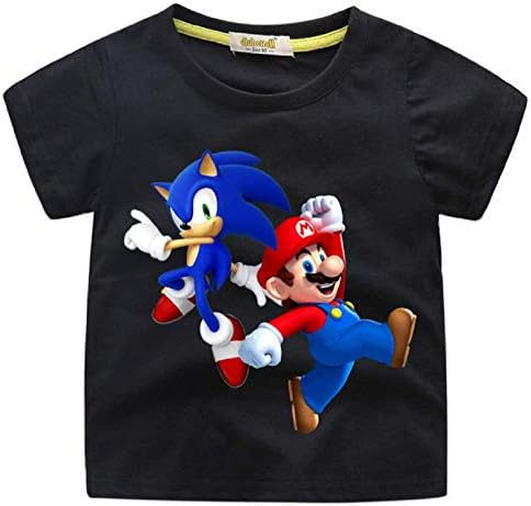 Boys Girls' Mario&Sonic T-Shirt Kids Game Character Tee Suit For 2-12Yrs