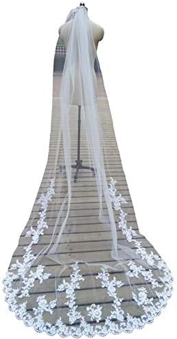 Women's Wedding Veil,Bridal Veil Lace Long With Comb Halloween Veil for Bride
