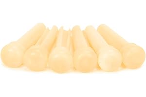 Miwayer Guitar Bone Bridge Pins Real Bone Unbleached Vintage Style Replacement Parts for 6 & 12 String Acoustic Guitar (Unbleached Pure Bone)