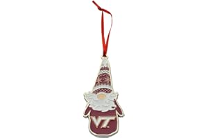 COLLEGIATE PULSE Virginia Tech Hokies Gnome Metal Christmas Ornament