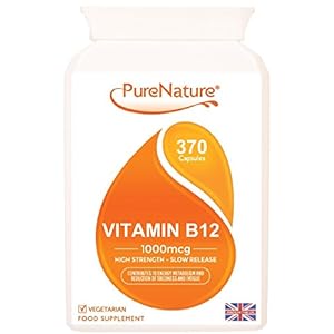 Vitamin B12 Double Strength 12 Month Supply 370 Slow Release Easy to Swallow 1000mcg Veggie Capsules |100% Quality…