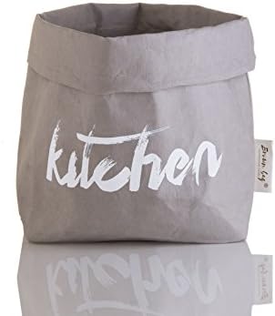 Decorative Fabtic paper Bag Reusable Eco friendly Basket Bin Organizer Personalize Your House Food &amp; Lunch Storage Container flowerpot cover Toy Box with Unique Gray Kitchen Design Perfect Gift