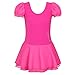 BHL Kids Girls Dance Leotard 3-14 Years Ruffle Sleeve (4, Hot Pink)