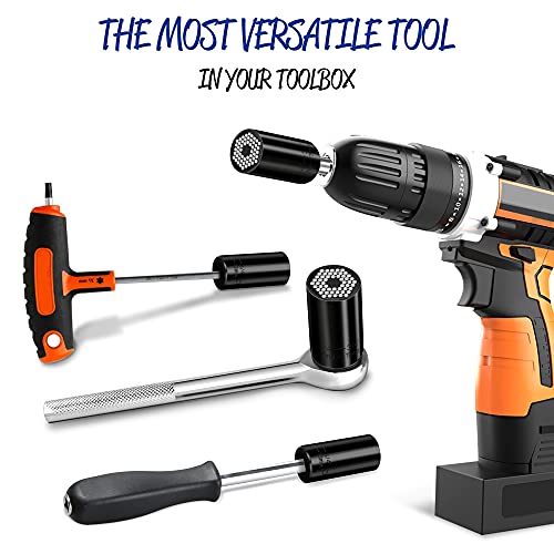 Gifts for Men Dad Husband Father Him, 360°Grip Socket Set Fits Standard 1/4\'\' - 3/4\'\' with Multi-Function Power Drill Adapter Best Tools Gifts for Men, Father, Dad, Husband, Boyfriend, Gift Box