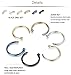Jstyle 20G 6 Pcs a Set 316L Stainless Steel Nose Rings Hoop Nose Piercing Body Jewelry 10mm