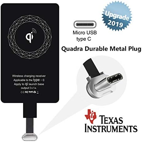 Wireless Charger Receiver Qi Charging Adapter Compatible Google Pixel 2 XL Samsung Galaxy A8 A7 A5 A3 C9 C7 Pro Plus LG G5 SE V20 Stylo 4 Moto Z2 Force Play Motorola HTC for USB Type C Android Charge