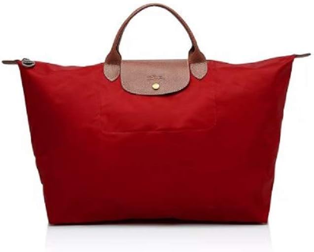 LongChamp Women's Le Pliage Nylon Weekender Red Bag