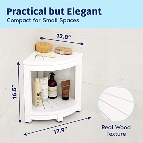 Corner Shower Stool for Shaving Legs Waterproof Bathroom Bench Seat and Foot Rest Small Step