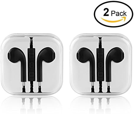 Apple Earbuds,HaRuion Earphones/Headphones/Headsets with Remote and Mic 3.5mm Jack Corded Earphones Compatible with iPhones, iPads, iPods, Samsung Galaxy and Android Cell Phones, 2 Pack-Black