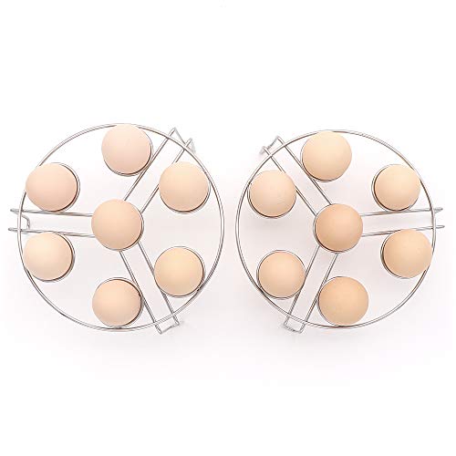 HouseHoo Egg Steamer Rack for Instant Pot, Egg Rack, Premium Stainless Steel Egg Rack for Instant Pot Accessories, Kitchen Durable Tool, 2 Sizes Egg Steamer Rack Compatible with Instant Pot (2 Pack) (Unstackable)