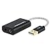 CableCreation USB Audio Adapter External Sound Card with 3.5mm Headphone and Microphone Jack Compatible with Windows, Mac, mac OS, Linux, PS4, Plug and Play, Aluminum Black