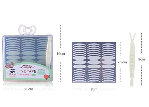 VOLLUCK 540 PCS Invisible Double Eyelid Tape Fiber Makeup Sticker Breathable Eyelid Tape Self-adhesive Instant Eye Lift Without Surgery Perfect Double Eyelid Tool for Hooded,Droopy,Slim and Wide Size