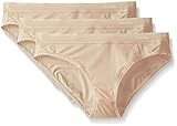 Calvin Klein Women's Second Skin Bikini 3 Pack Panty, Skin, Small