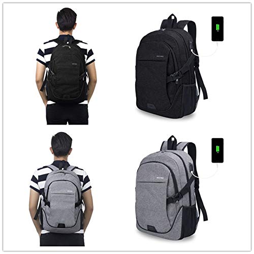 Laptop Backpack Waterproof Computer Travel Backpack with USB Charging Port Fits