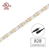 HitLights Warm White LED Strip Lights, UL-Listed Premium High Density 2835 LED Lights - 10 Feet, 360 LEDs, 3000K, 828 Lumens 5.6 Watts/Foot, 12V DC LED Tape Light