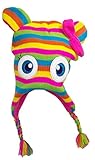 Best Winter Hats Adult/Teen Knit Cartoon Animal Ear Flap Hat-Striped Character