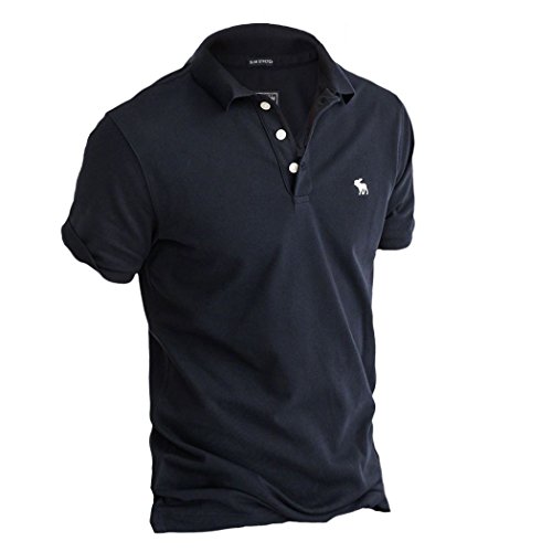 Abercrombie Men's Stretch Icon Polo Shirt Tee, Size M, Navy (625688757)