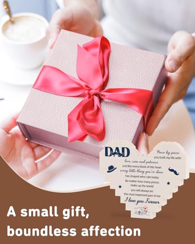 KAAYEE Fathers Day Dad Gifts, Building Blocks Plaque Dad Birthday Gifts from Daughter Son, Funny Daddy Presents from Kids for Christmas Birthday, Ideal Gift for Daddy Father Men