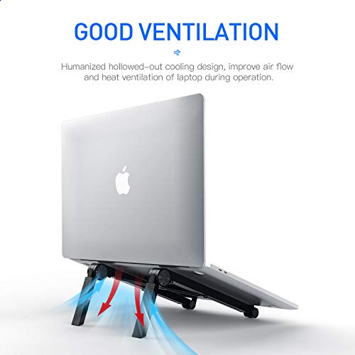 Portable Laptop Desk Stand Foldable Adjustable Height Portable Laptop Stands for MacBook and Notebook Black