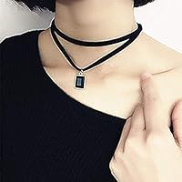 QIXIAOTING Black Short Neck, Clavicle Chain Neck Jewelry, Necklace Female Simple Neckband Collar 34