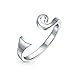 Personalized Open Spiral Pinky Midi Filigree Celtic Scroll Swirl Toe Ring For Women Teen Oxidized .925 Silver Sterling Adjustable Customizable