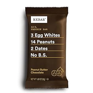 Image of RXBAR, Peanut Butter Chocolate, Protein Bar, 1.83 Ounce (Pack of 4) Breakfast Bar, High Protein Snack