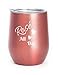 Rose Gold Wine Tumbler, ROSÉ ALL DAY 12 oz Stainless Steel Double-Insulated Tumbler with Lid for Wine, Coffee, Beer, Cocktails, Champagne, Gift for Wine Lovers, Bridesmaids and Girlfriends