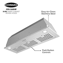 COSMO COS-36IRHP 36 in. Insert Range Hood with Push
