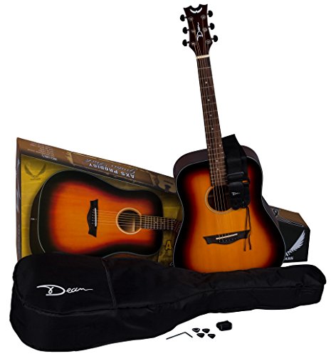 Dean AX PDY TSB PK Axs Prodigy Acoustic Guitar Pack, Tobacco Sunburst