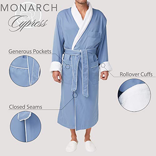 Plush Lined Microfiber Spa Robe Unisex Luxury Hotel Bathrobe in