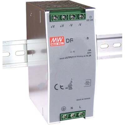Mean Well DR-75-12 Power Supply, Switching, DIN Rail, 12 Volt, 6.3 Amp, 76 Watt, 3.9" x 2.1" x 4.9" size
