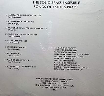 Solid Brass Ensemble Solid Brass Ensemble Songs Of Faith Praise Amazon Com Music amazon com