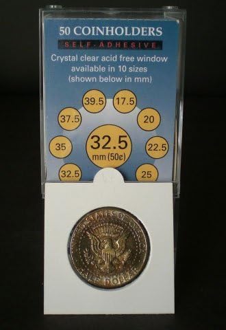 SuperSafe50 2x2 SelfAdhesive Cardboard Coin Holders Half Dollars