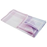 Womens/Ladies 100% Cotton Handkerchiefs With Color Stripe Border (Pack Of 6)