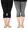 Zando Women's Tights Seamless Capri 3/4 Length Soft Stretchy Plus Size Crop Smooth Solid Footless Basic Thin Leggings