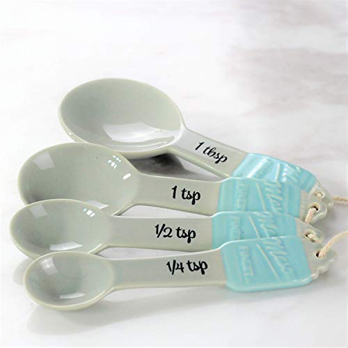 Sparrow Decor Mason Jar Ceramic Measuring Spoons Rustic Farmhouse