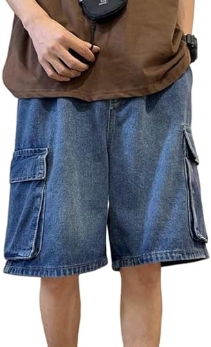 DAZZLZZAD Men Baggy Jeans Shorts Y2k Baggy Jorts Grunge Demin