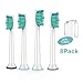 Toothbrush Heads, Electric Toothbrush Replacement Heads Fits DiamondClean HealthyWhite FlexCare EasyClean, 8 Pack