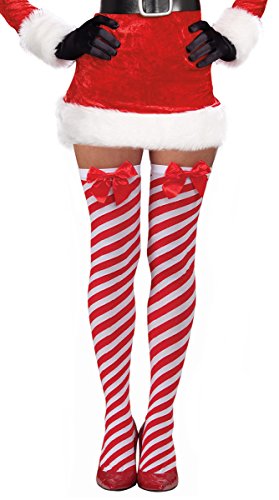 Red and White Striped Tights Red White 